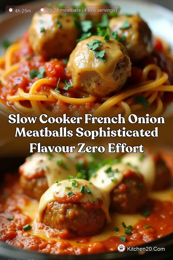 Slow Cooker French Onion Meatballs Sophisticated Flavour Zero Effort