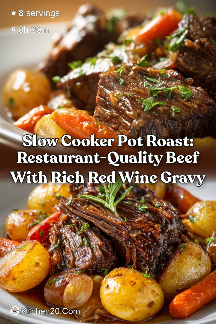 Slow Cooker Pot Roast: Restaurant-Quality Beef with Rich Red Wine Gravy