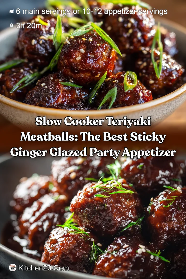 Slow Cooker Teriyaki Meatballs: The Best Sticky Ginger Glazed Party Appetizer