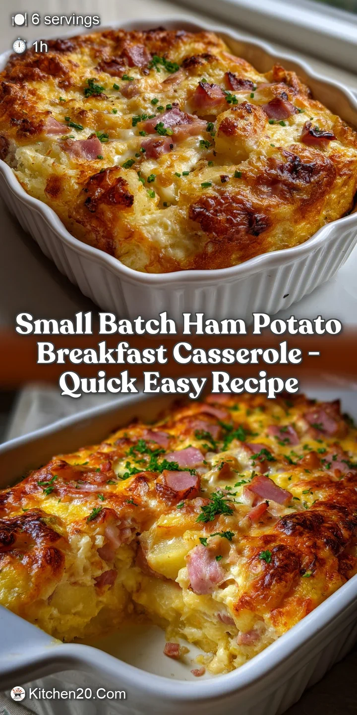 Small Batch Ham Potato Breakfast Casserole - Quick Easy Recipe