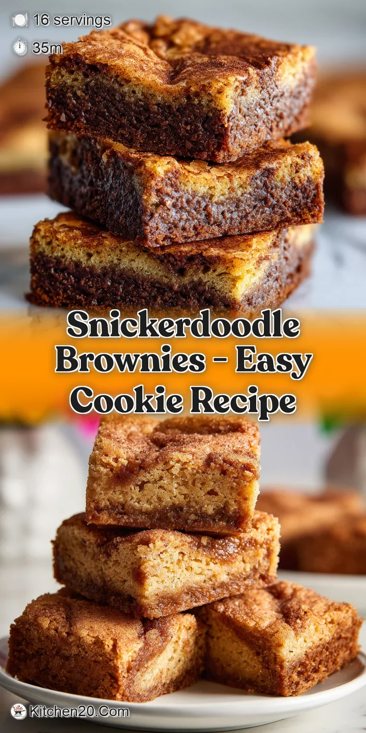 Close up shot of a snickerdoodle brownie. Gooey chocolate peeks from a crackled cinnamon-sugar crust, creating a tempting ...