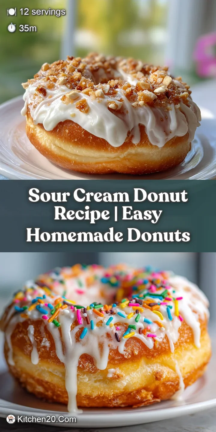 Close-up of a sour cream donut glistening with a sugary glaze, revealing a soft, tender interior. Irresistibly sweet treat!