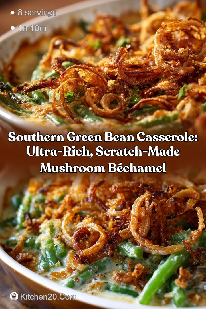 Southern Green Bean Casserole: Ultra-Rich Scratch-Made Mushroom B&eacute;chamel