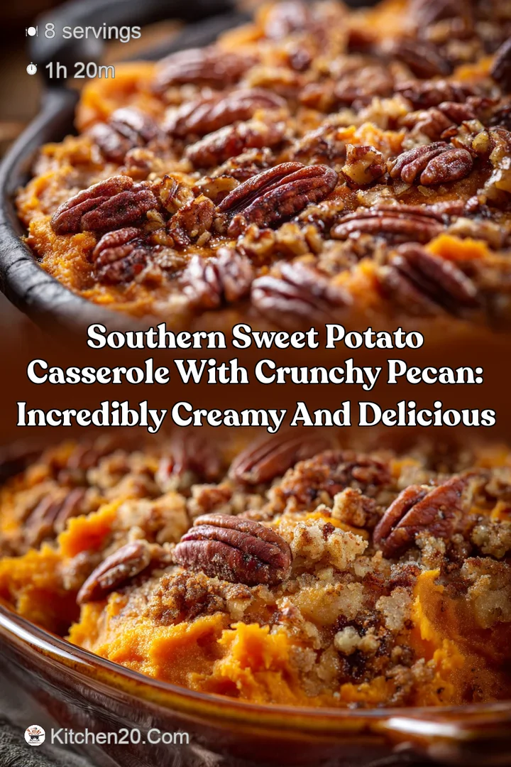 Southern Sweet Potato Casserole with Crunchy Pecan: Incredibly Creamy and Delicious