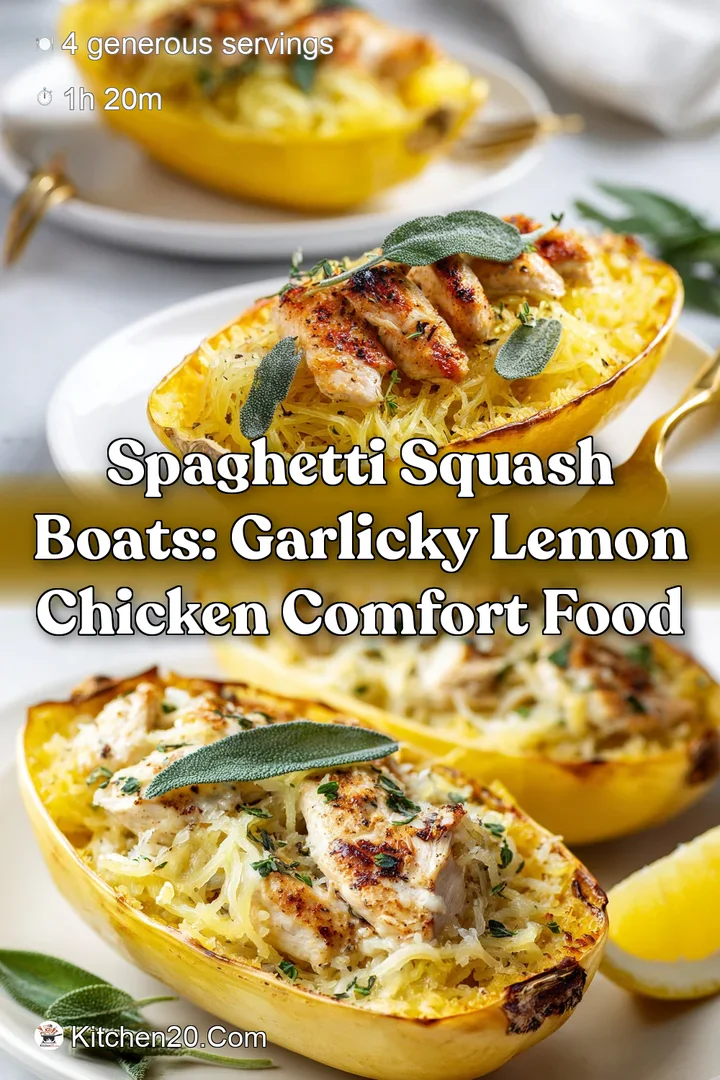 Spaghetti Squash Boats: Garlicky Lemon Chicken Comfort Food