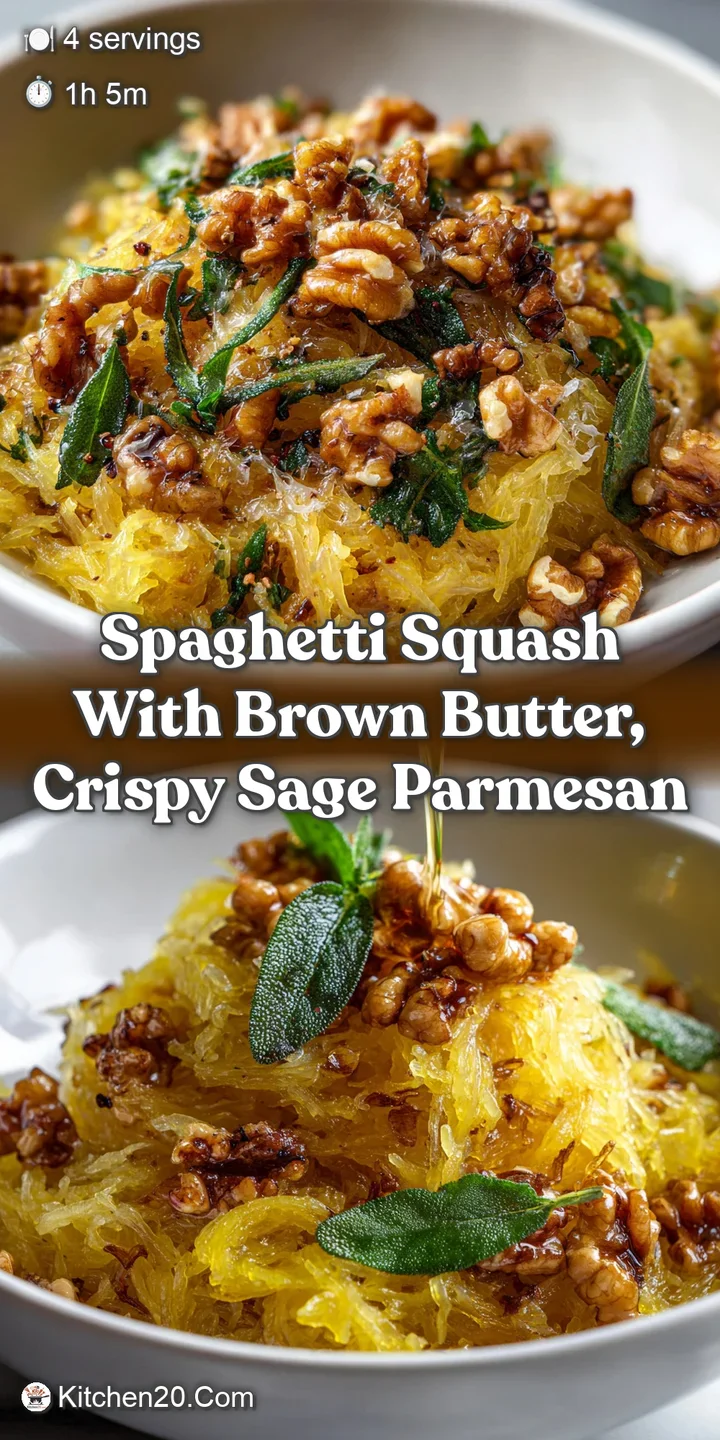 Spaghetti Squash with Brown Butter Crispy Sage Parmesan