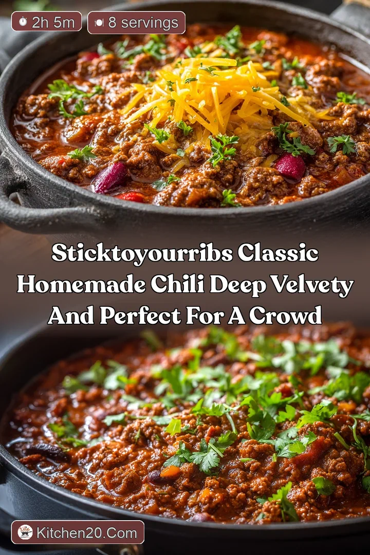 SticktoYourRibs Classic Homemade Chili Deep Velvety and Perfect for a Crowd