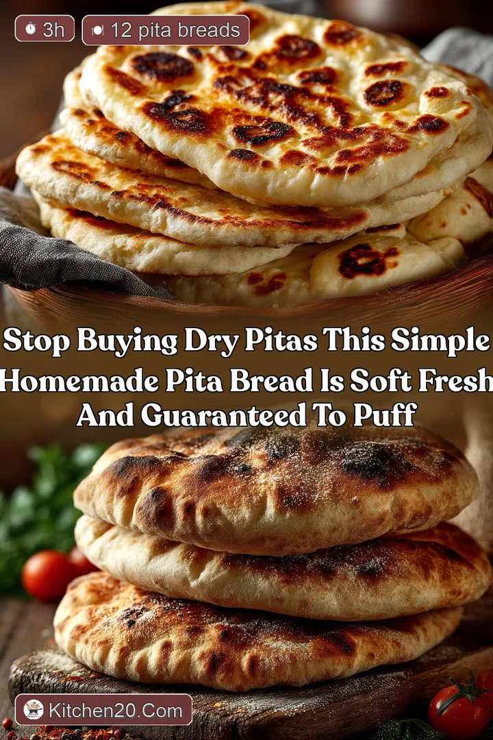 Stop buying dry pitas This Simple Homemade Pita Bread is soft fresh and guaranteed to puff