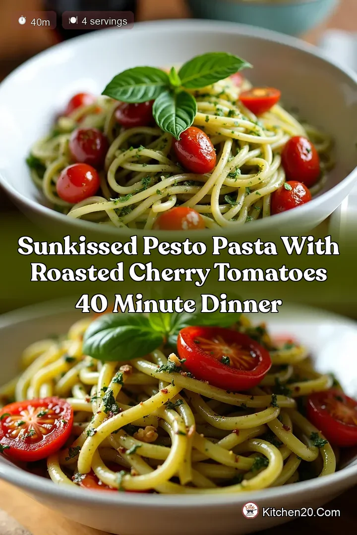 SunKissed Pesto Pasta With Roasted Cherry Tomatoes 40 Minute Dinner
