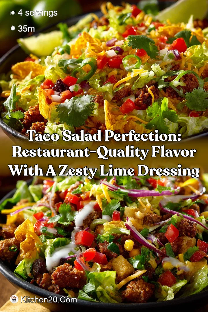 Taco Salad Perfection: Restaurant-Quality Flavor with a Zesty Lime Dressing