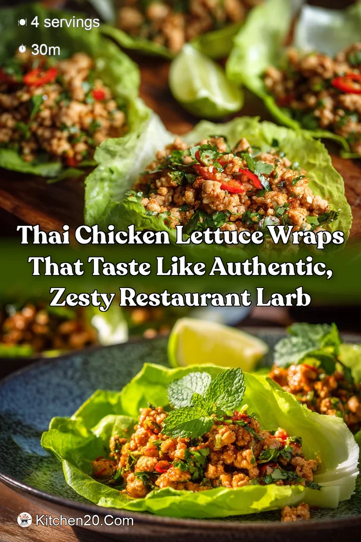 Thai Chicken Lettuce Wraps that taste like authentic zesty restaurant Larb
