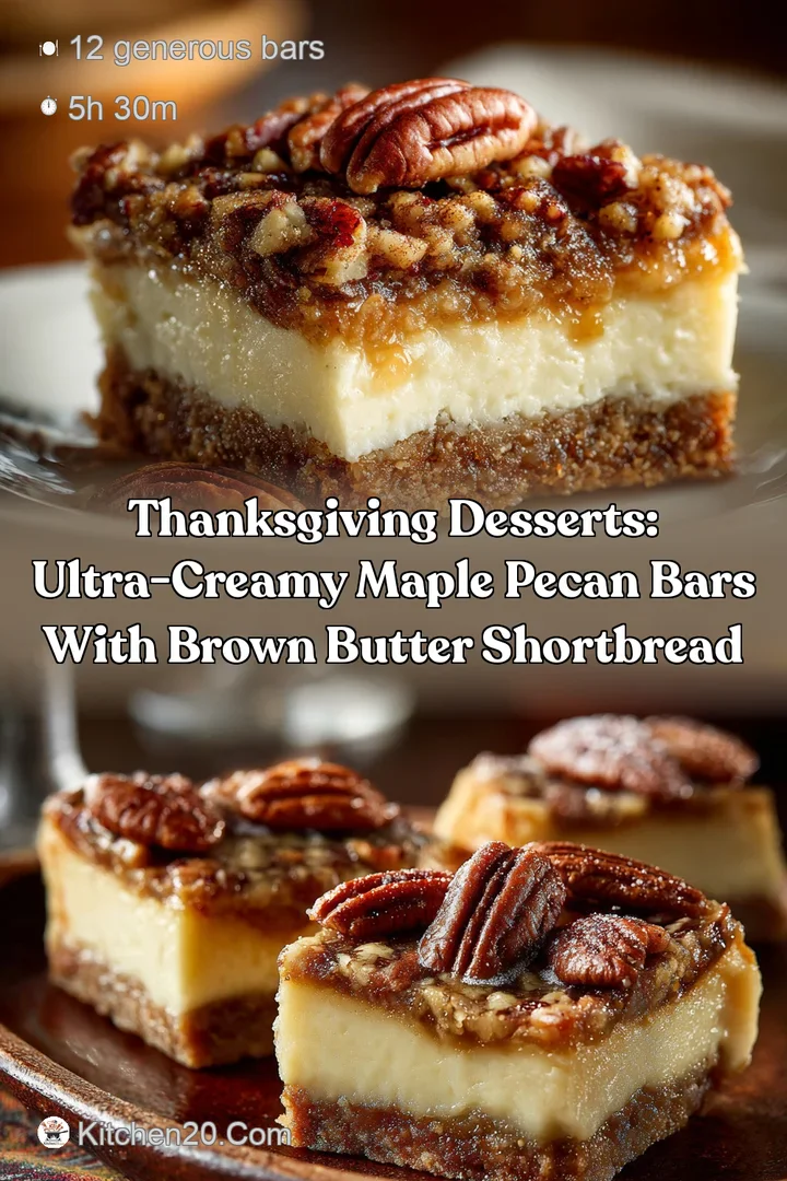 Thanksgiving Desserts: Ultra-Creamy Maple Pecan Bars with Brown Butter Shortbread
