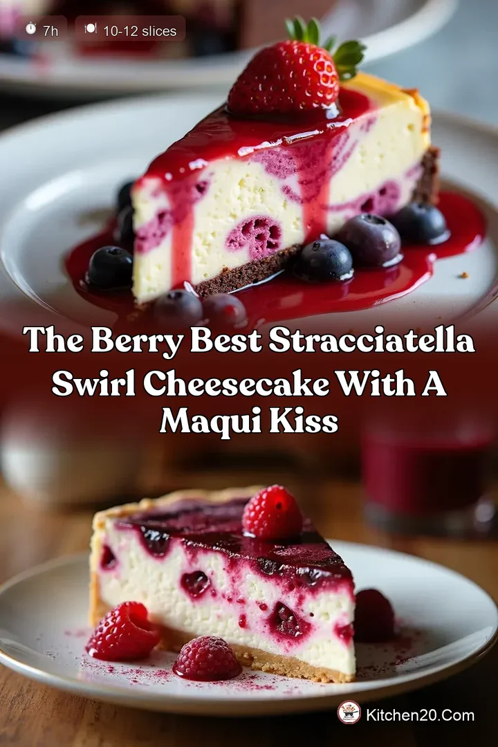 The Berry Best Stracciatella Swirl Cheesecake with a Maqui Kiss