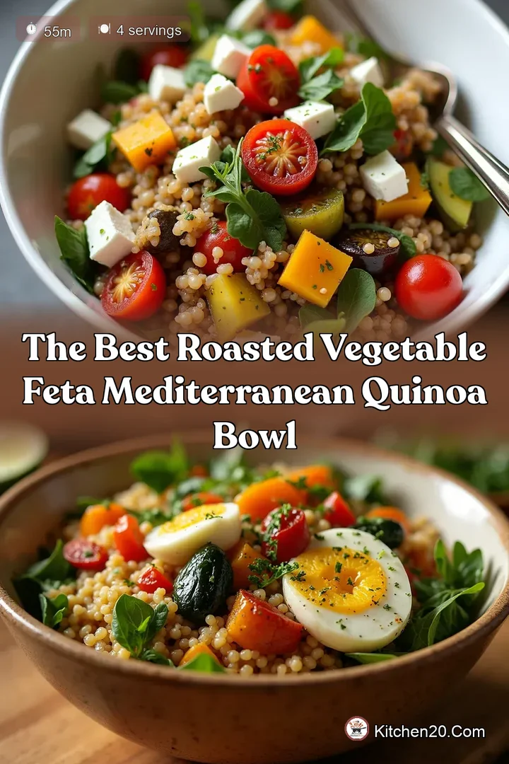 The Best Roasted Vegetable Feta Mediterranean Quinoa Bowl
