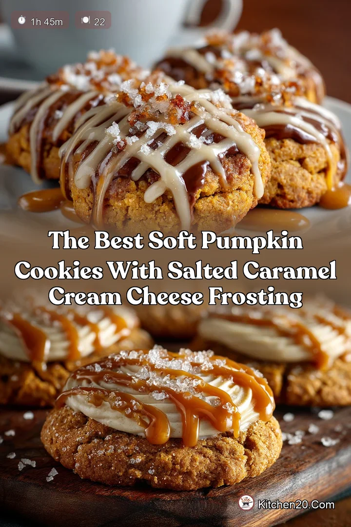 The Best Soft Pumpkin Cookies with Salted Caramel Cream Cheese Frosting