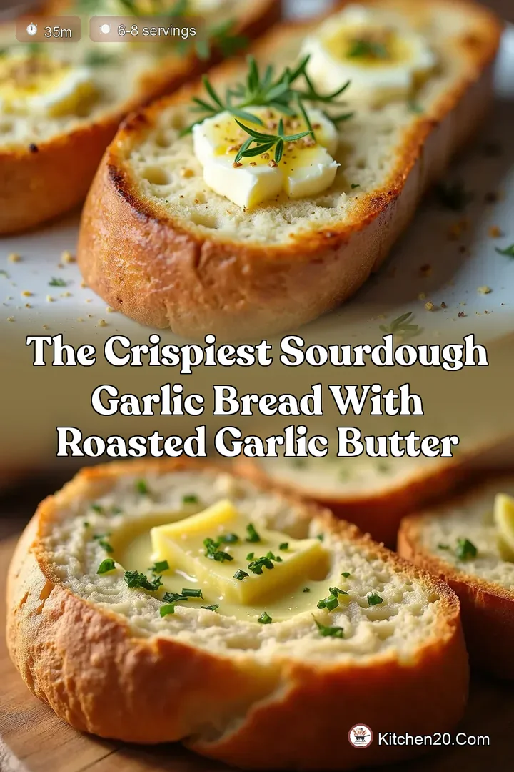 The Crispiest Sourdough Garlic Bread with Roasted Garlic Butter