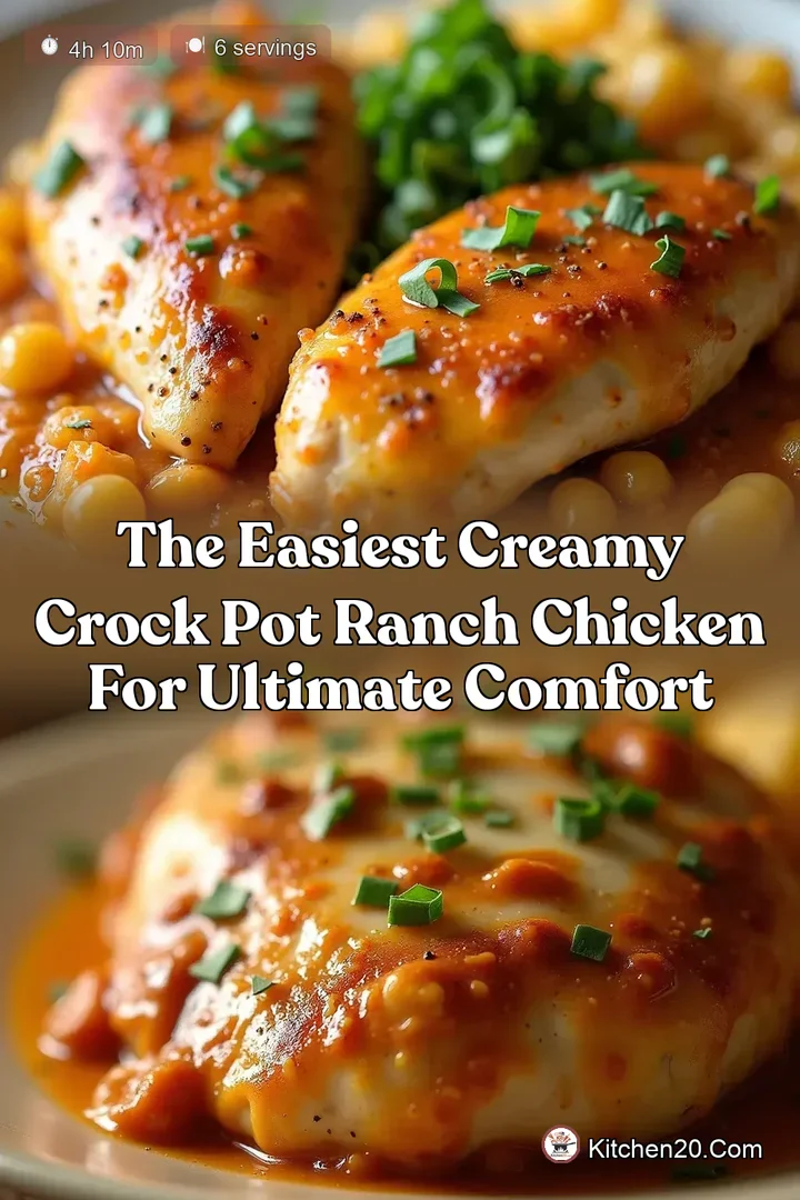 The Easiest Creamy Crock Pot Ranch Chicken for Ultimate Comfort