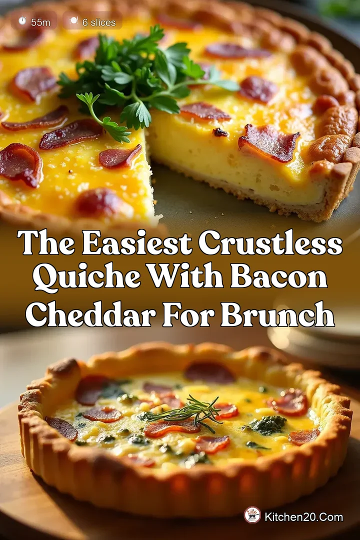 The Easiest Crustless Quiche with Bacon Cheddar for Brunch