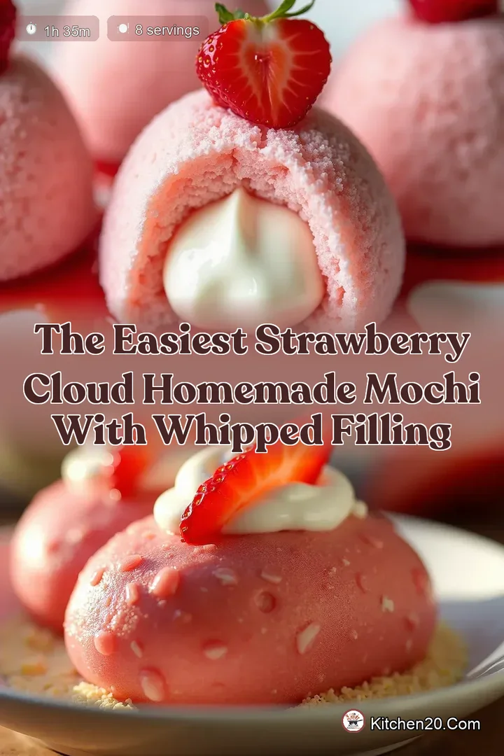 The Easiest Strawberry Cloud Homemade Mochi with Whipped Filling