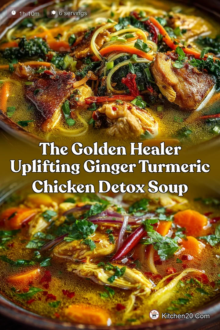 The Golden Healer Uplifting Ginger Turmeric Chicken Detox Soup