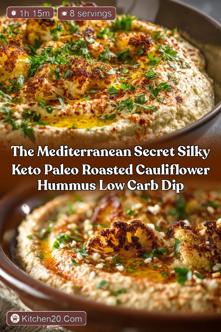 The Mediterranean Secret Silky Keto Paleo Roasted Cauliflower Hummus Low Carb Dip