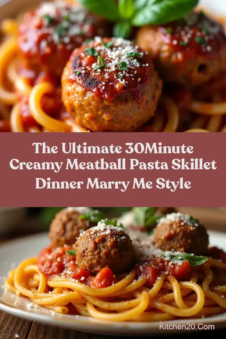 The Ultimate 30Minute Creamy Meatball Pasta Skillet Dinner Marry Me Style