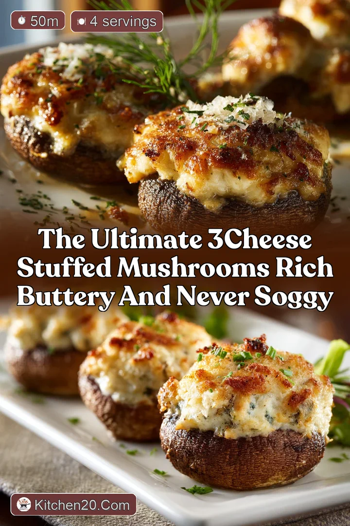 The Ultimate 3Cheese Stuffed Mushrooms Rich Buttery and Never Soggy