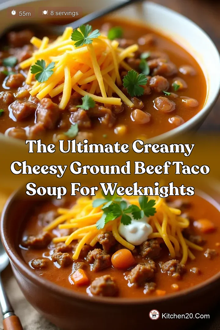 The Ultimate Creamy Cheesy Ground Beef Taco Soup for Weeknights