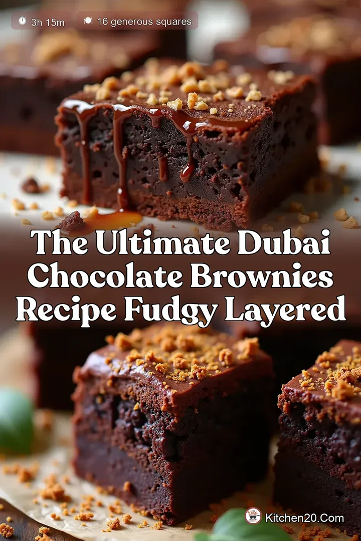 The Ultimate Dubai Chocolate Brownies Recipe Fudgy Layered
