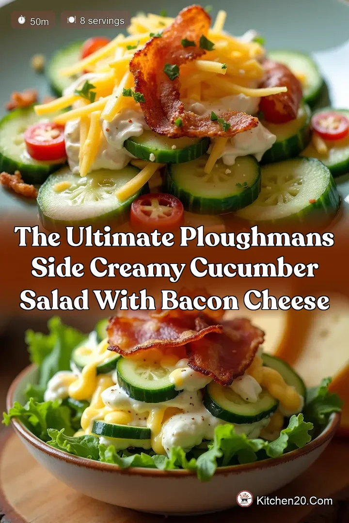 The Ultimate Ploughmans Side Creamy Cucumber Salad with Bacon Cheese