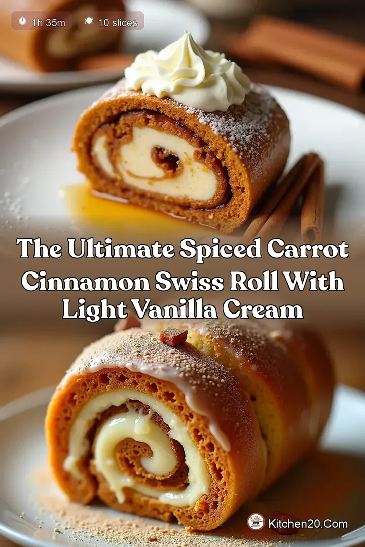 The Ultimate Spiced Carrot Cinnamon Swiss Roll with Light Vanilla Cream