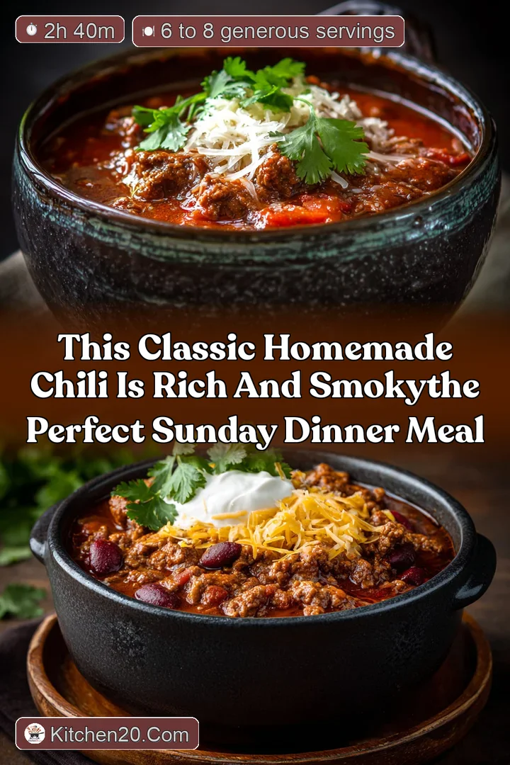 This Classic Homemade Chili is Rich and SmokyThe Perfect Sunday Dinner Meal