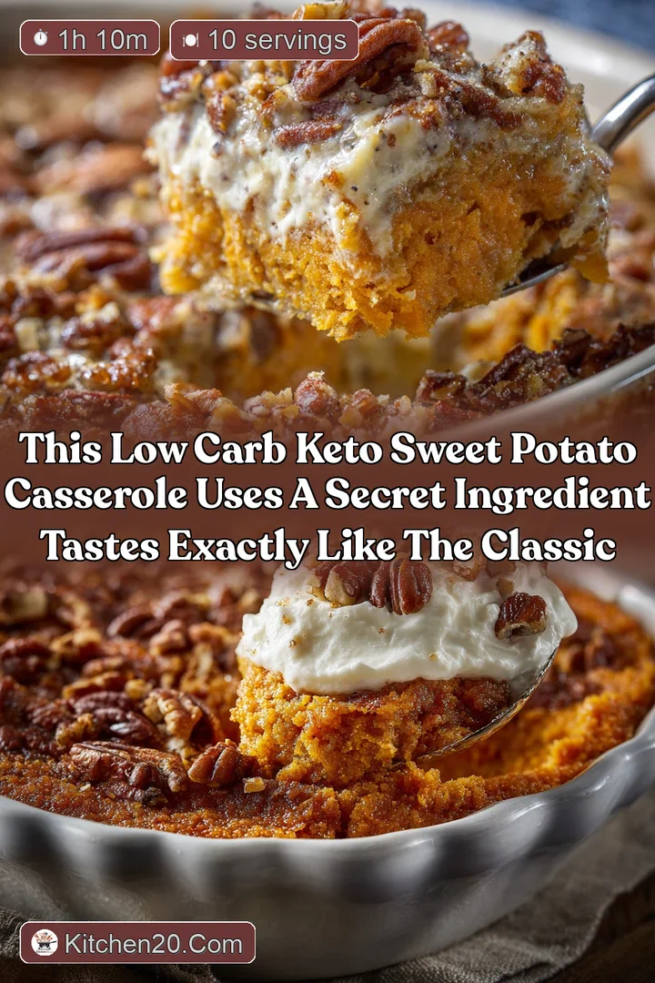 This Low Carb Keto Sweet Potato Casserole uses a secret ingredient tastes exactly like the classic