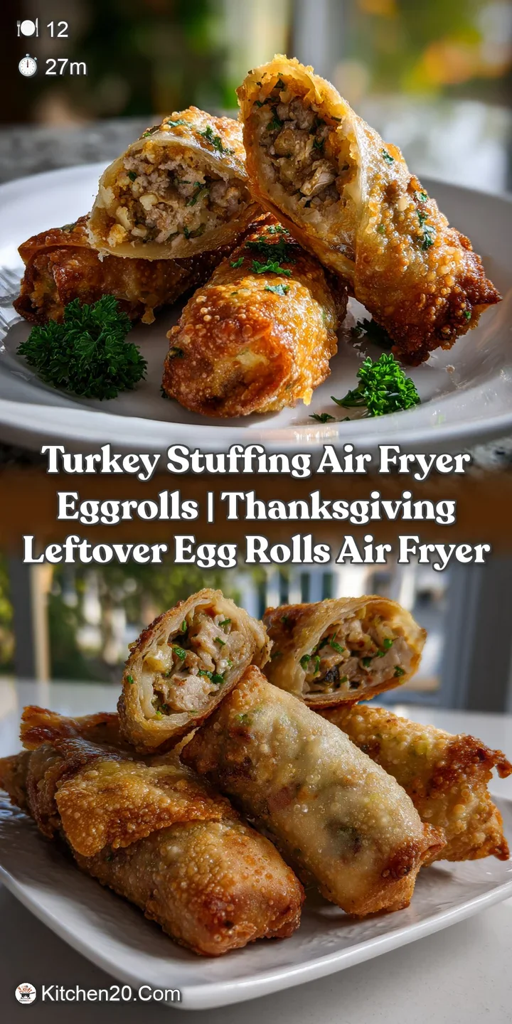 Turkey Stuffing Air Fryer Eggrolls | Thanksgiving Leftover Egg Rolls Air Fryer