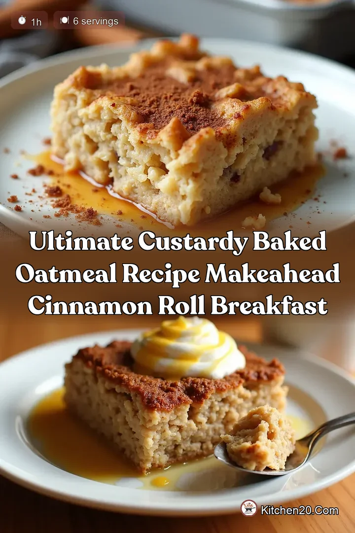 Ultimate Custardy Baked Oatmeal Recipe MakeAhead Cinnamon Roll Breakfast