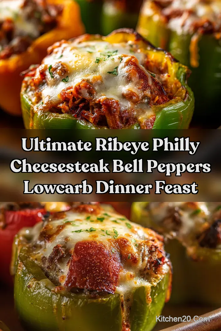 Ultimate Ribeye Philly Cheesesteak Bell Peppers LowCarb Dinner Feast