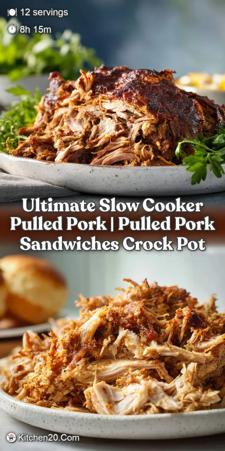 Close-up of succulent pulled pork, with glistening strands and a rich smoky bark, hinting at the dish's tender, melt-in-yo...