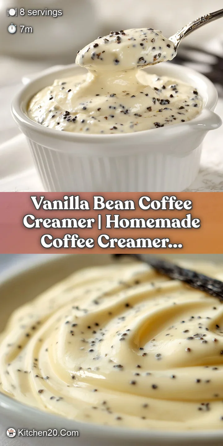 Close-up of a thick, velvety white cream pouring slowly, creating soft ripples with visible vanilla bean specks.