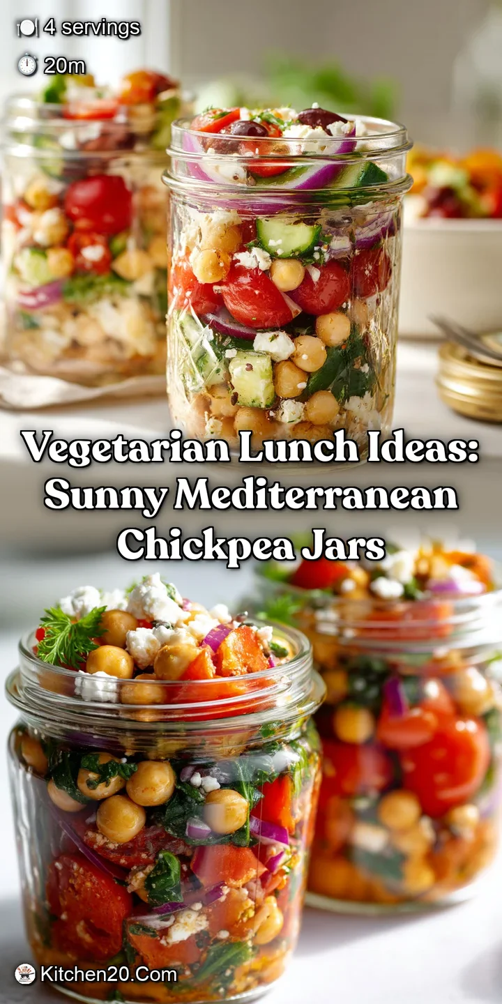 Vegetarian Lunch Ideas: Sunny Mediterranean Chickpea Jars