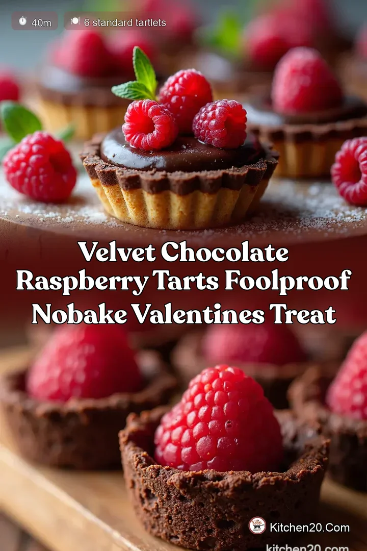 Velvet Chocolate Raspberry Tarts Foolproof NoBake Valentines Treat