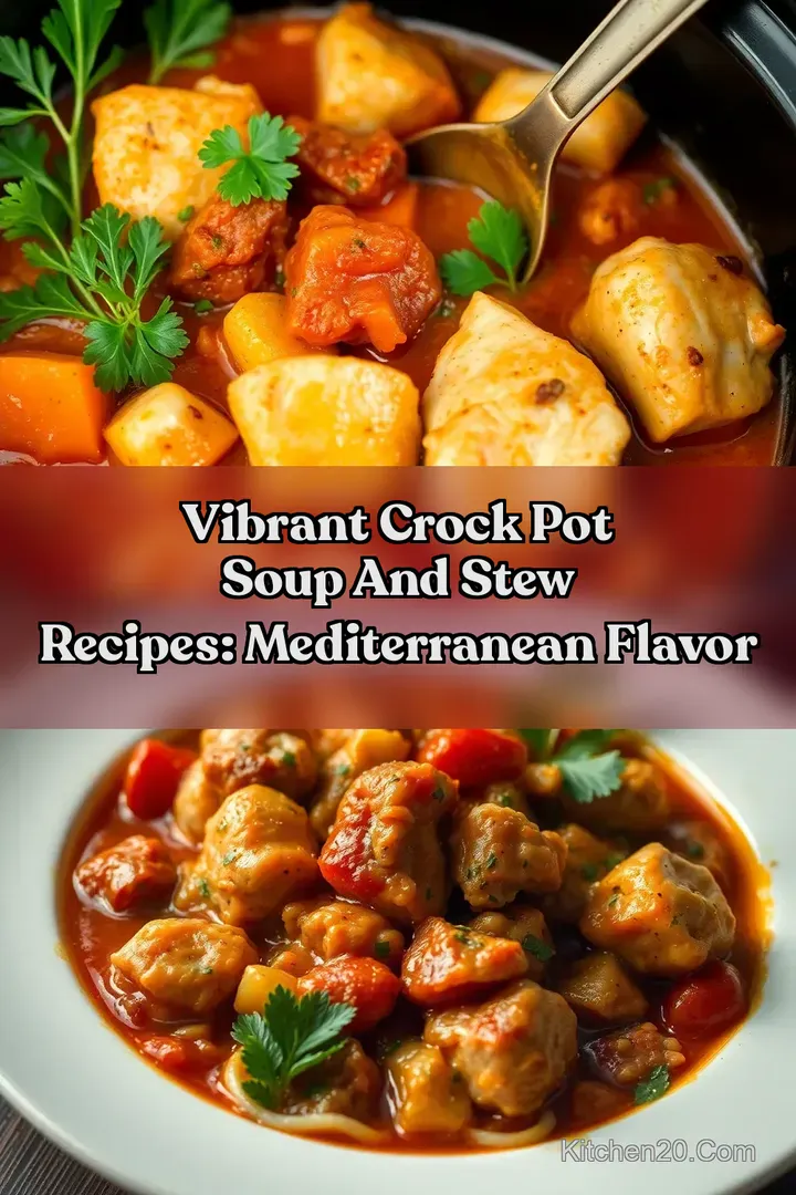 Vibrant Crock Pot Soup And Stew Recipes: Mediterranean Flavor : PIN FOR LATER Vibrant Crock Pot Soup And Stew Recipes: Mediterranean Flavor