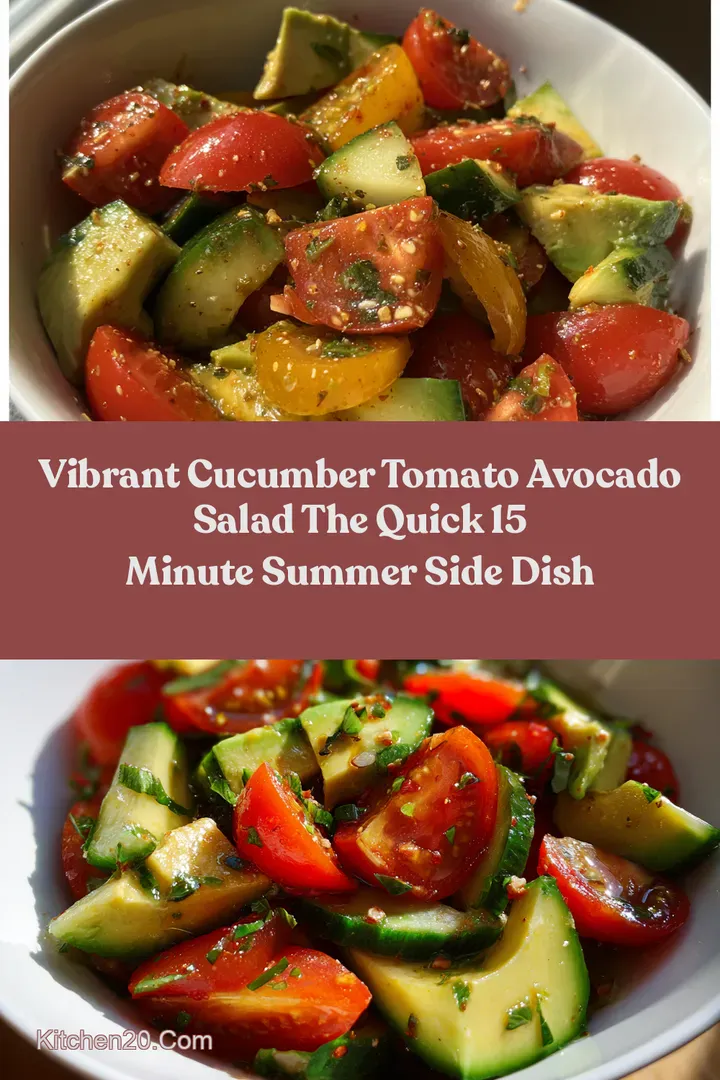 Vibrant Cucumber Tomato Avocado Salad The Quick 15 Minute Summer Side Dish