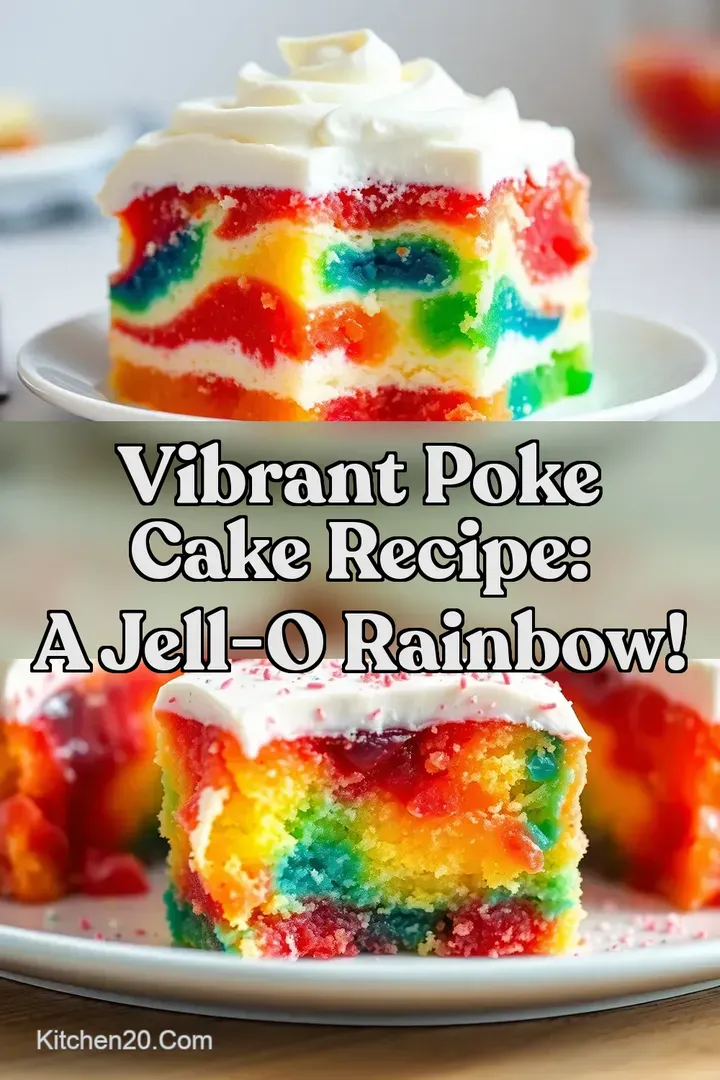 Vibrant poke cake Recipe: A Jell-O Rainbow!