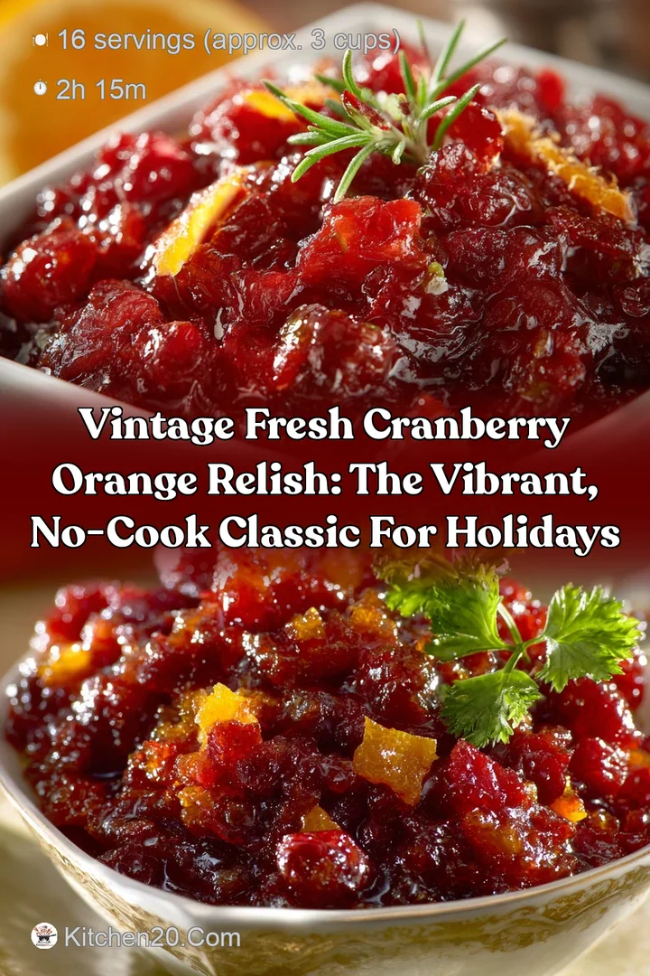 Vintage Fresh Cranberry Orange Relish: The Vibrant No-Cook Classic for Holidays