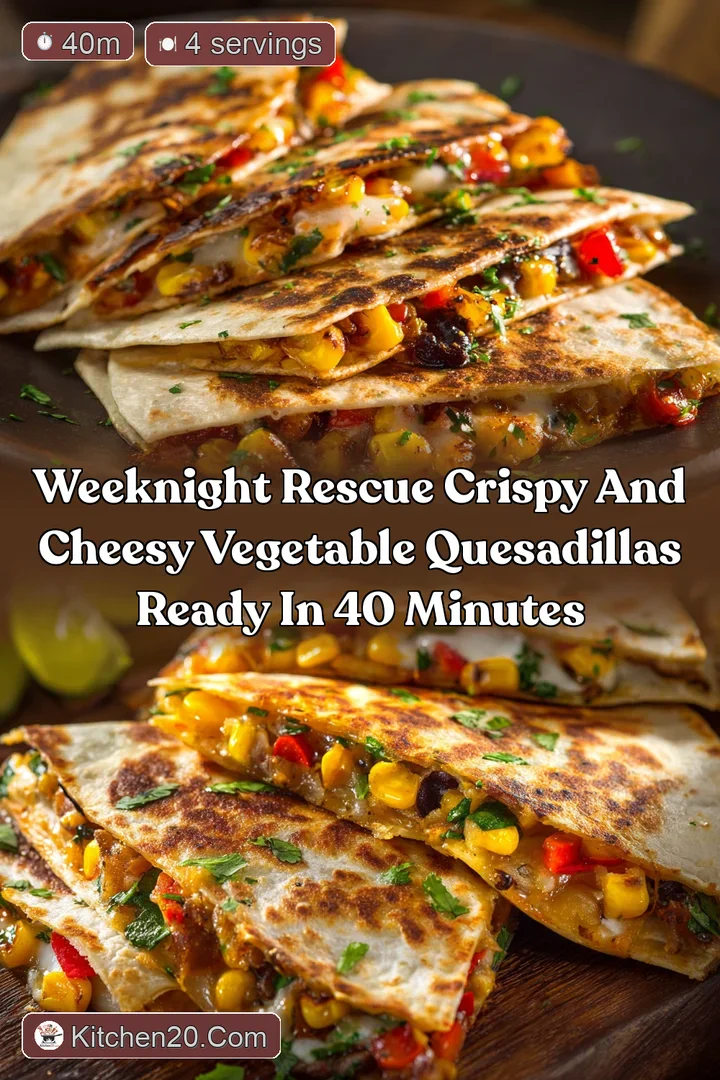 Weeknight Rescue Crispy and Cheesy Vegetable Quesadillas Ready in 40 Minutes