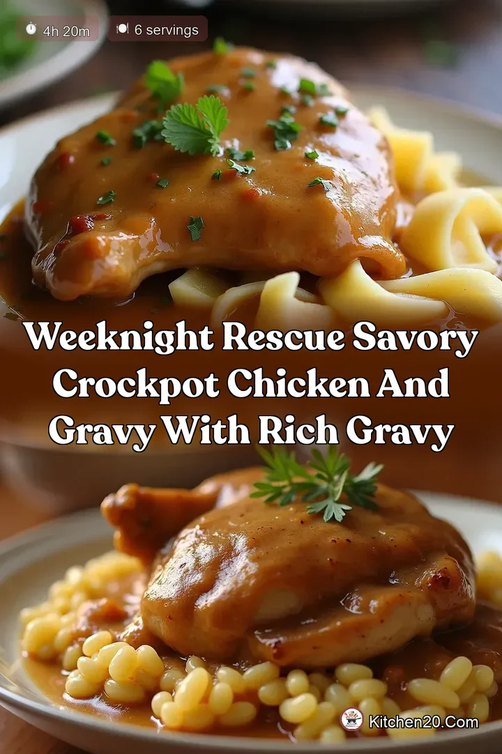 Weeknight Rescue Savory Crockpot Chicken and Gravy with Rich Gravy