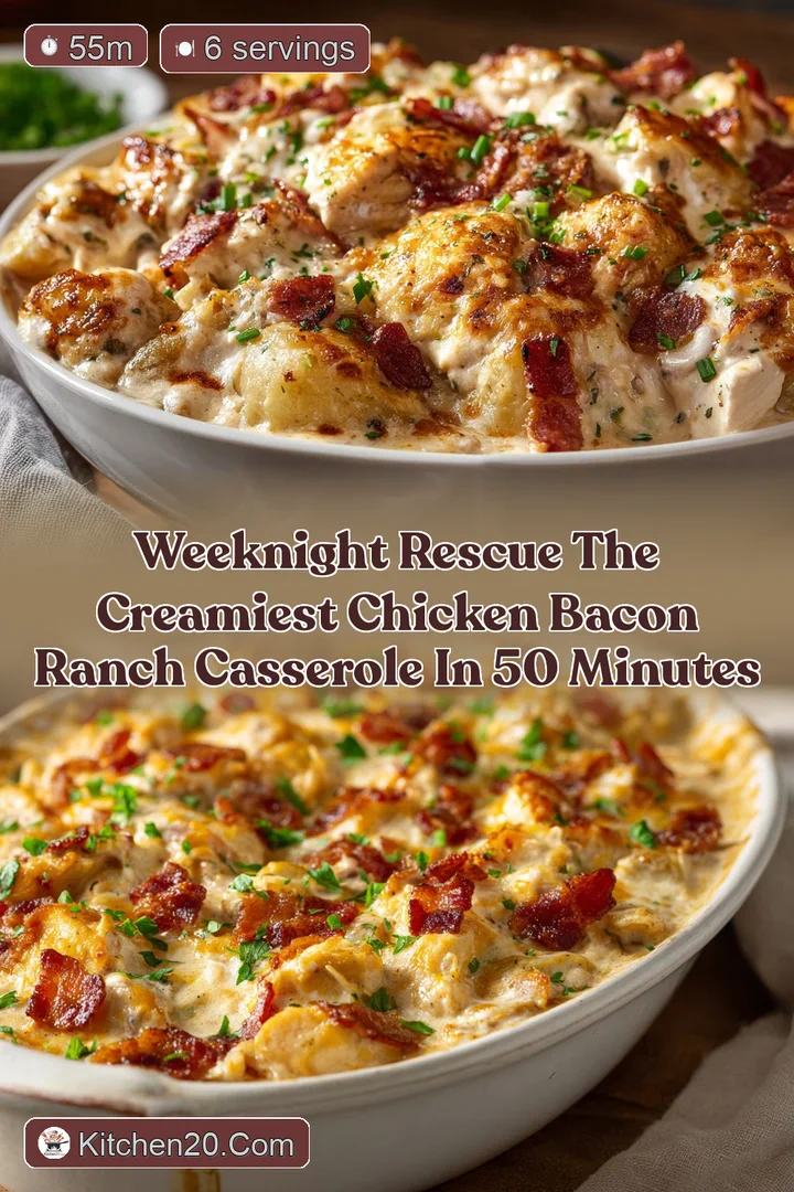 Weeknight Rescue The Creamiest Chicken Bacon Ranch Casserole in 50 Minutes