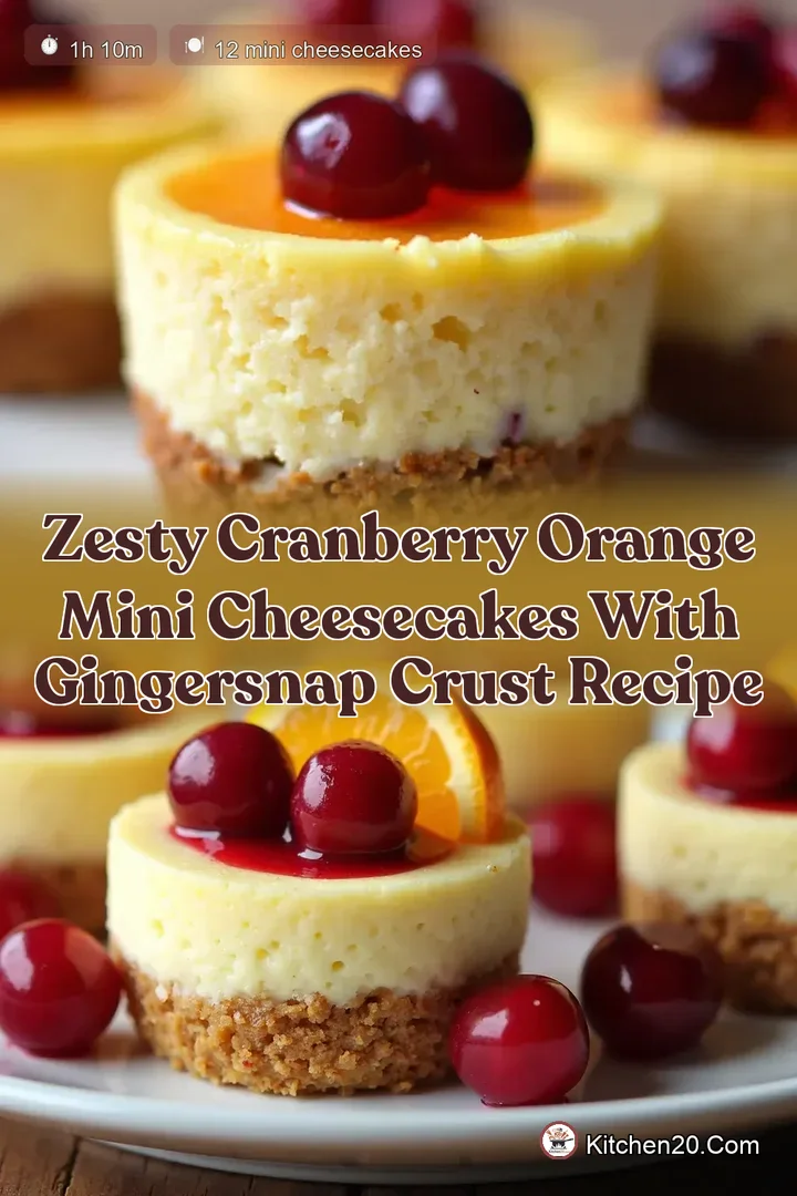 Zesty Cranberry Orange Mini Cheesecakes with Gingersnap Crust Recipe