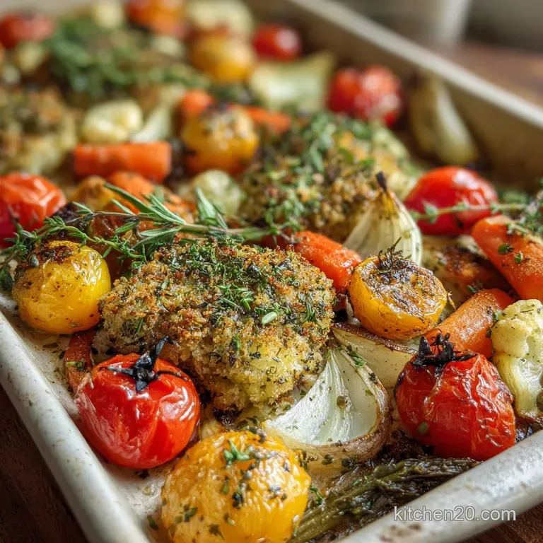 Glossy roasted root vegetables arranged artfully on a white plate. Rustic, healthy food with vibrant colors and appealing ...