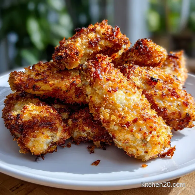 Parmesan-crusted chicken wings artfully arranged on a white plate, garnished with fresh herbs, offering a delectable and e...